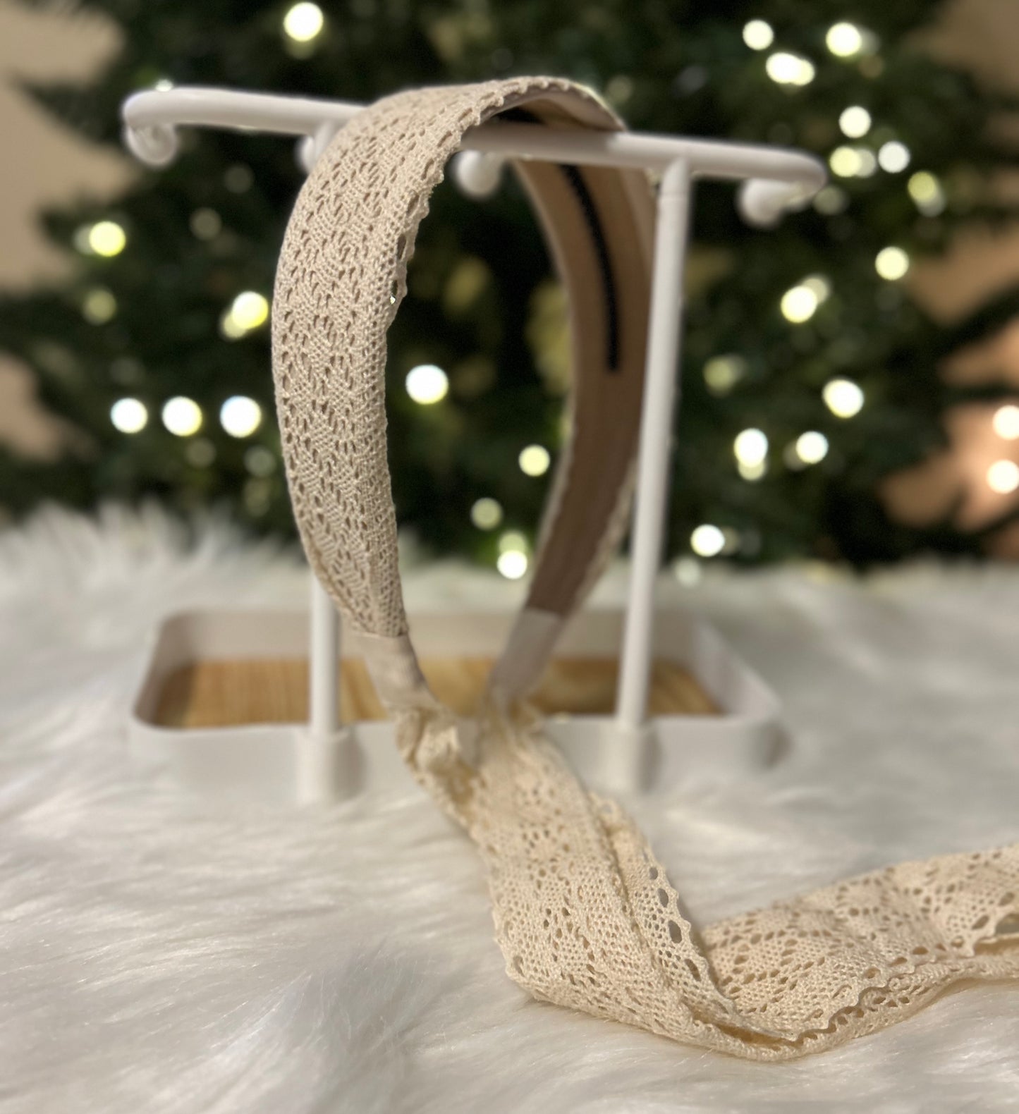 Beige Crotchet Headband