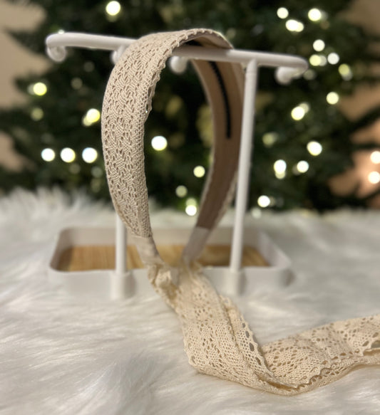 Beige Crotchet Headband
