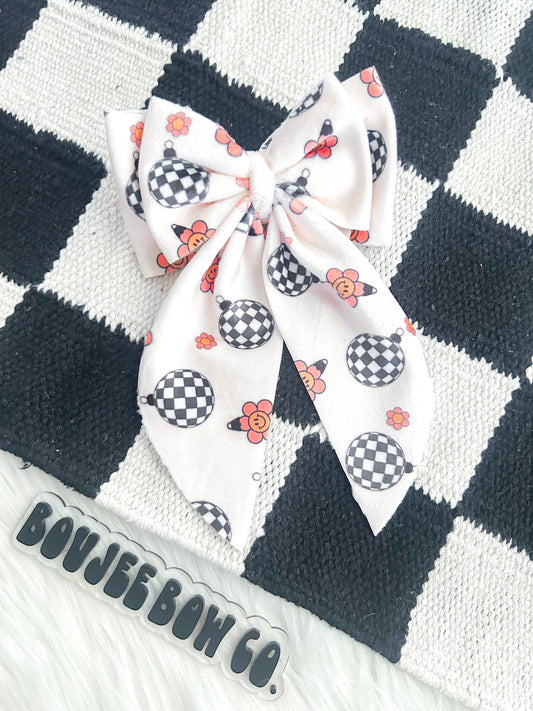 Checkered Floral Ornaments