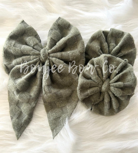 Olive Knit Checkers